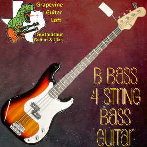 B Bass 4 string bass guitar sunburst