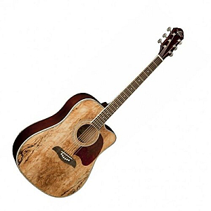 Oscar Schmidt OG2CESM spalted Maple Cutaway Acoustic Electric Guitar, Natural