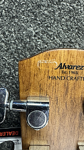 Alvarez AFH600CE Solid Top Acoustic Electric Guitar With Herring Bone