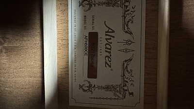 Alvarez AFH600CE Solid Top Acoustic Electric Guitar With Herring Bone