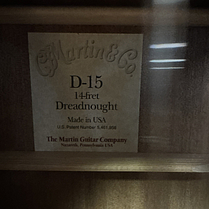 Martin 15 D-M Acoustic Electric Guitar Made In USA With Martin Hard Case 2005.