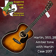 Martin 00028 Amberton Acoustic Guitar With OHSC, K & k Pickup Installed.