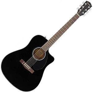 Fender CD-60SCE Dreadnought Solid Top Acoustic Electric Guitar - Black