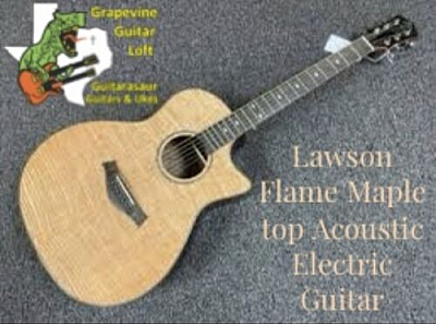 Lawson Acoustic Electric Guitar Flame top With Onboard Tuner Rosewood back