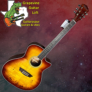 Washburn Deep Forest Burl ACE Acoustic-Electric Guitar Amber Fade