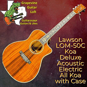 Lawson LOM 50 Deluxe Koa Acoustic Electric Cedar & Rosewood with Case