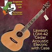 Lawson LOM 42 Cedar Acoustic Electric Cedar & Rosewood with Case