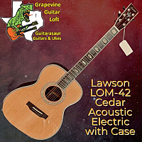 Lawson LOM- 42 Cedar Acoustic Electric Cedar & Rosewood with Case