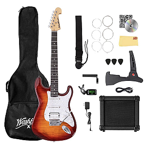 Washburn Sonamaster Deluxe Electric Guitar Pack Sunburst w Amp Accessories Wipes