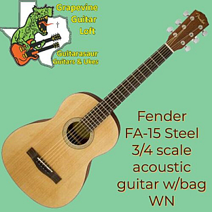 Fender FA15 Steel 3/4 scale Acoustic Guitar w/bag WN