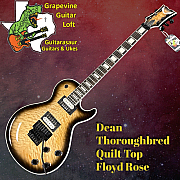 Dean Select Guitar Thoroughbred Floyd Natural Black Burst Quilt Top Duncans