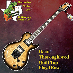 Dean Select Guitar Thoroughbred Floyd Natural Black Burst Quilt Top Duncans