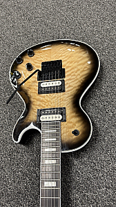 Dean Select Guitar Thoroughbred Floyd Natural Black Burst Quilt Top Duncans