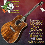 Lawson LD 50CE Deluxe Koa Acoustic Electric Cedar & Rosewood with Case