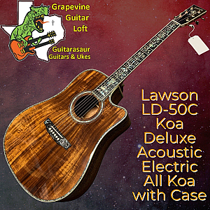 Lawson LD- 50CE Deluxe Koa Acoustic Electric Cedar & Rosewood with Case
