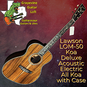 Lawson LOM- 50 Deluxe Koa Acoustic Electric Cedar & Rosewood with Case