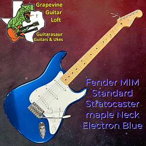 Fender Mim Standard Stratocaster Electric Guitar  Electron Blue Excellent