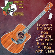 Lawson LD50C Deluxe Koa Acoustic Electric All Koa with Case