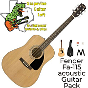 Fender FA115 Dreadnought Starter Acoustic Guitar Pack w/ Accessories