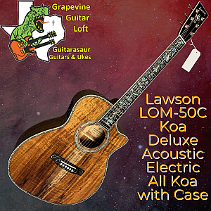 Lawson LOM- 50CE Deluxe Koa Acoustic Electric Cedar & Rosewood with Case