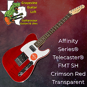 Squier Affinity Telecaster FMT SH Electric Guitar, Crimson Red Transparent