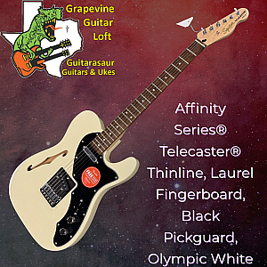 Squier Affinity Telecaster Thinline Electric Guitar, Laurel FB, Olympic White