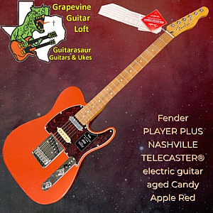 Fender Player Plus Nashville Telecaster Electric Guitar  Aged Candy Apple Red