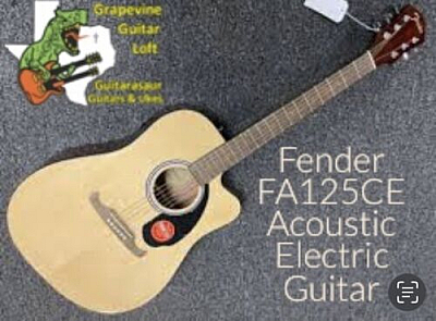 Fender FA125CE Dreadnought AcousticElectric Guitar Natural